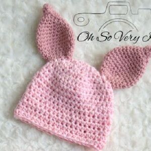 Pink Crochet Bunny Ear Hat for Kids